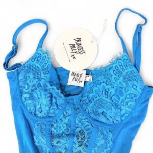 Princess Polly Belara Blue Lace Corset Crop Top NWT Size 4